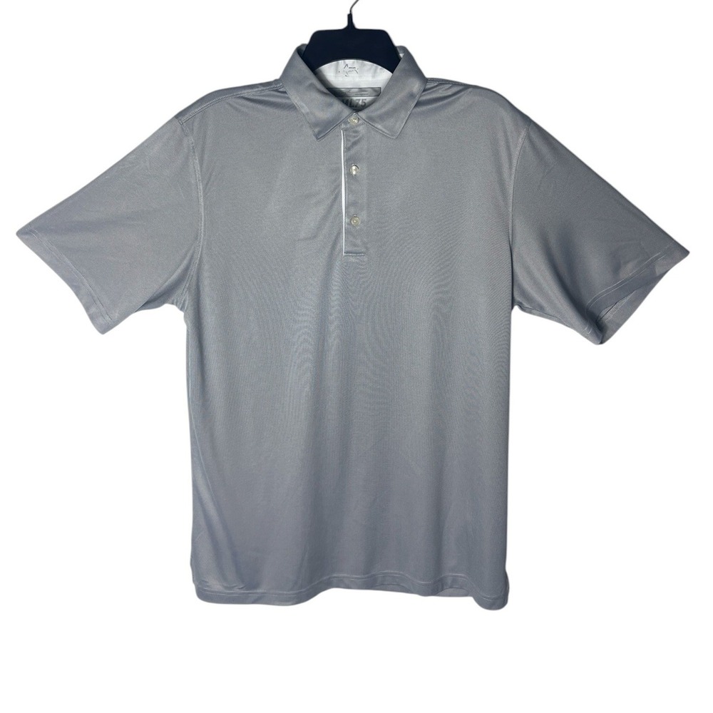 Greg Norman ML75 Play Dry Mens Gray Short Sleeve Golf Polo Shirt Size M TL106970